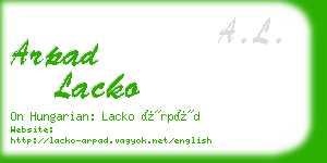 arpad lacko business card